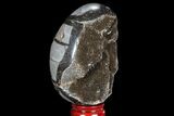 Septarian Dragon Egg Geode - Black Crystals #95999-2